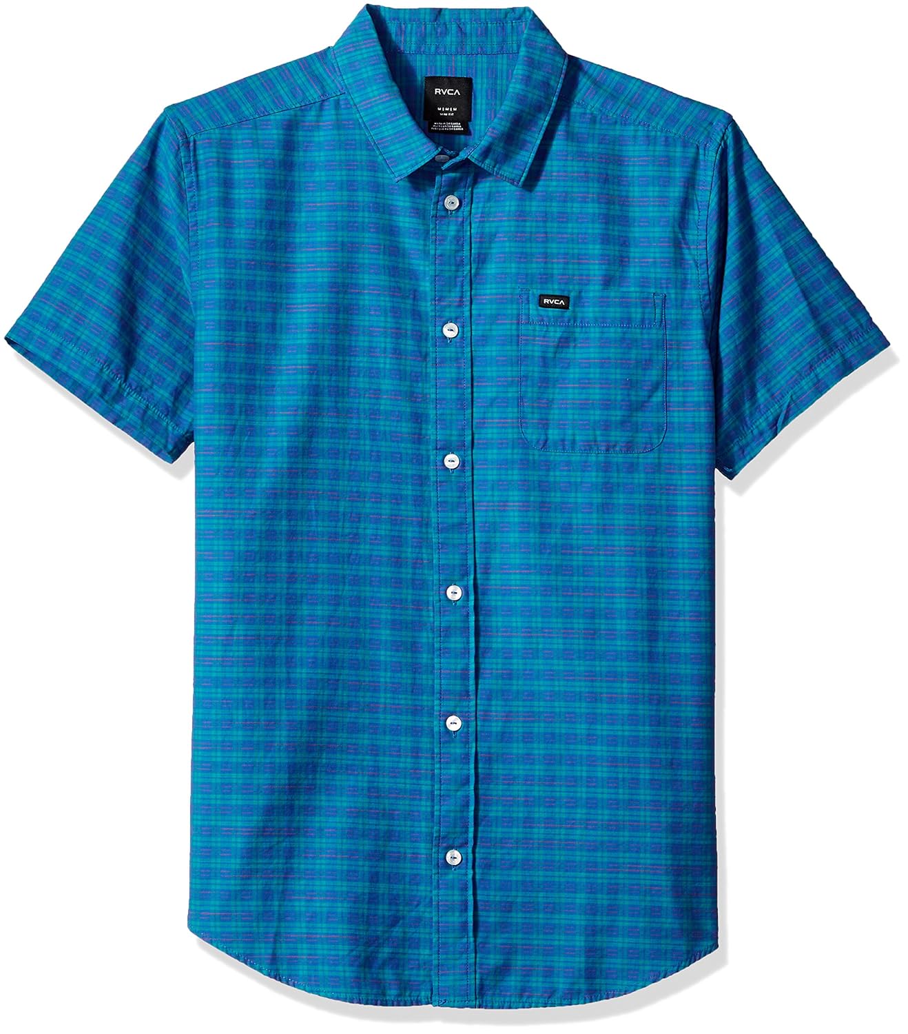 rvca 男式 delivery 短袖梭织衬衫 钴蓝色 medium